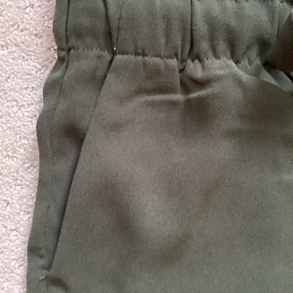 LOFT Olive Green Cropped Drawstring Pants - Picture 6 of 9